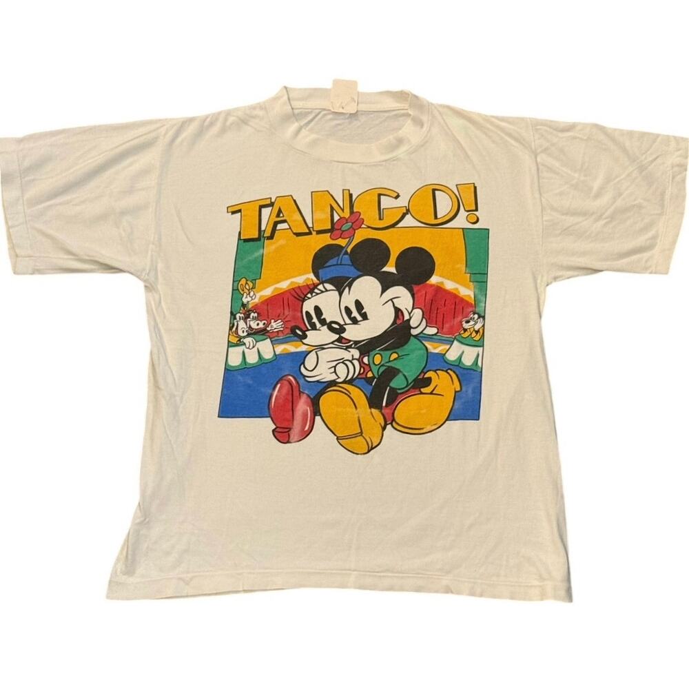 Vintage 90s Tango Mickey and Minnie Mouse Disney Cartoon Shirt Adult Small